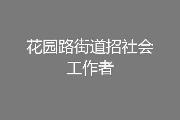 花园路街道招社会工作者
