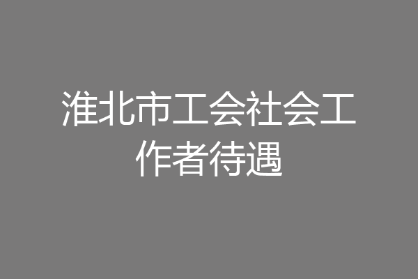 淮北市工会社会工作者待遇