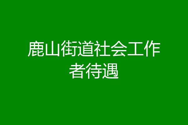 鹿山街道社会工作者待遇