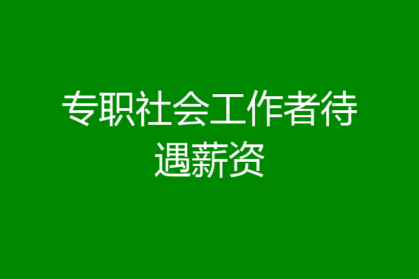 专职社会工作者待遇薪资