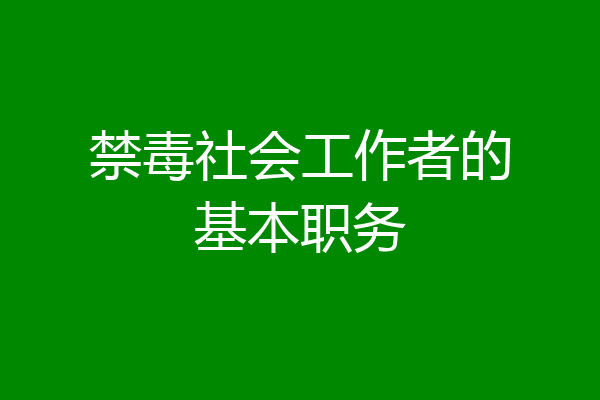 禁毒社会工作者的基本职务