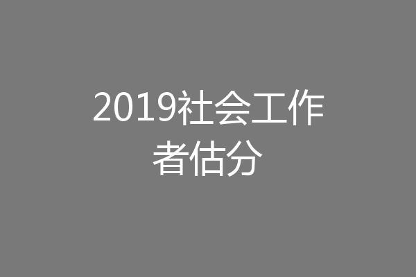 2019社会工作者估分