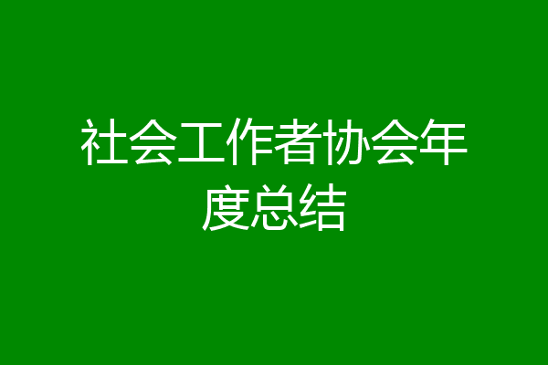 社会工作者协会年度总结