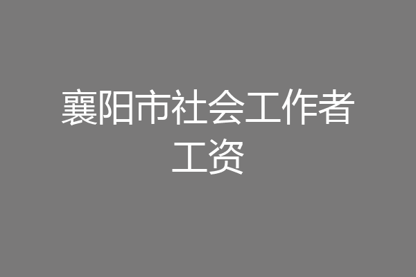 襄阳市社会工作者工资