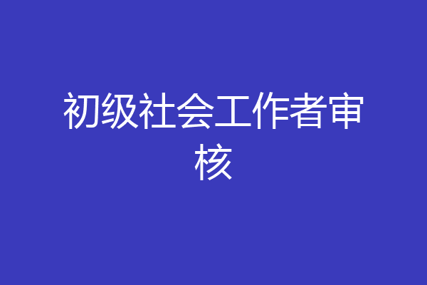 初级社会工作者审核
