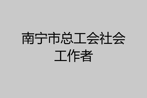 南宁市总工会社会工作者