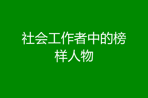 社会工作者中的榜样人物