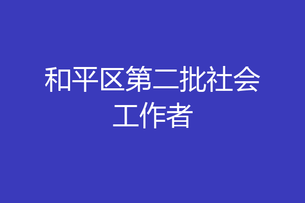 和平区第二批社会工作者