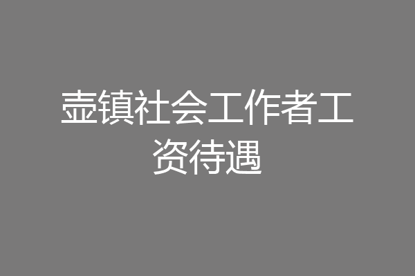 壶镇社会工作者工资待遇