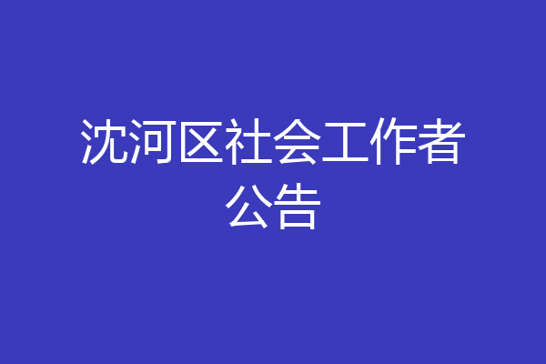 沈河区社会工作者公告