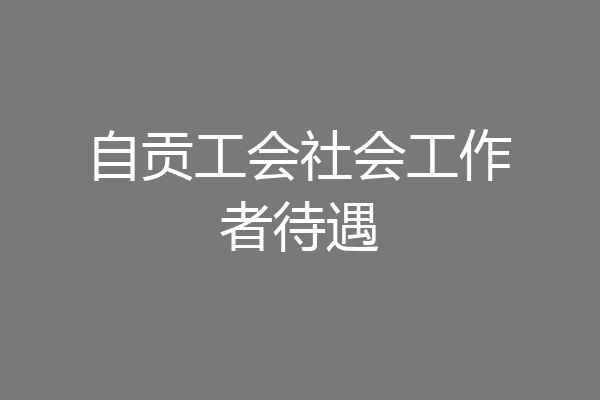 自贡工会社会工作者待遇
