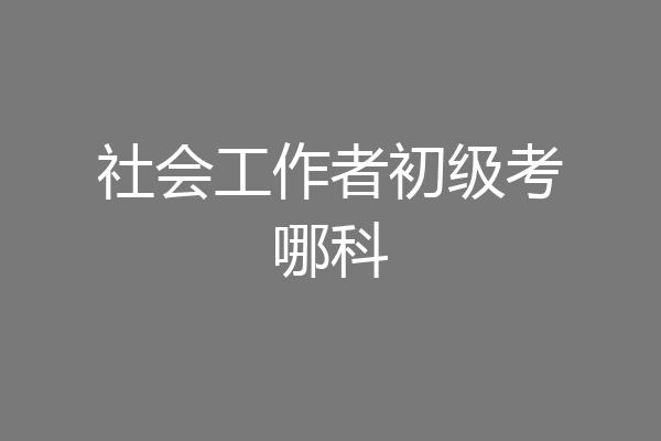 社会工作者初级考哪科