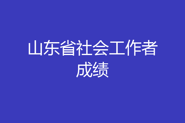 山东省社会工作者成绩