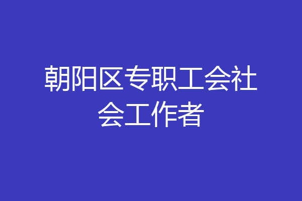朝阳区专职工会社会工作者