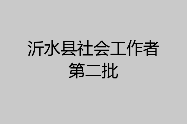 沂水县社会工作者第二批