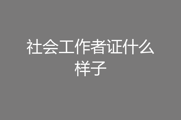 社会工作者证什么样子