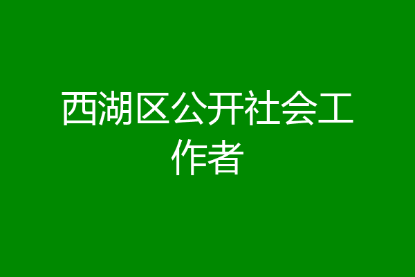 西湖区公开社会工作者