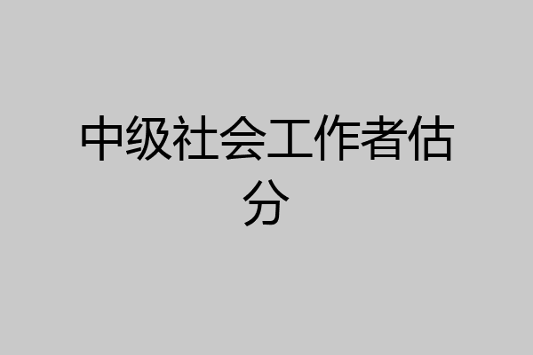 中级社会工作者估分