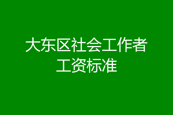 大东区社会工作者工资标准