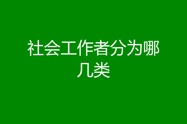 社会工作者分为哪几类