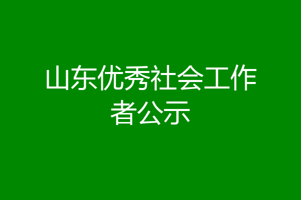 山东优秀社会工作者公示