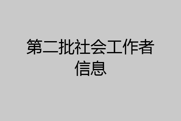 第二批社会工作者信息
