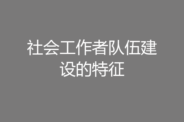 社会工作者队伍建设的特征
