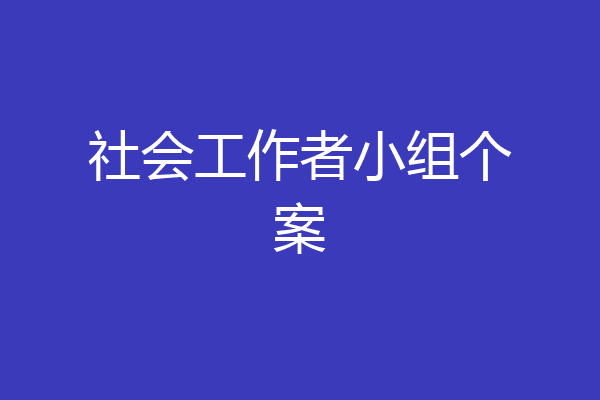 社会工作者小组个案