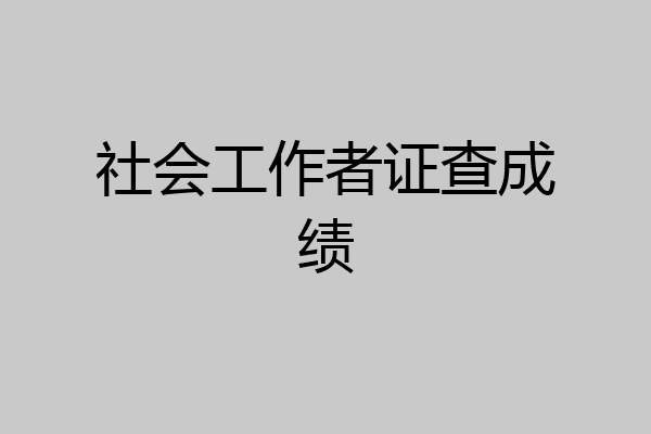 社会工作者证查成绩
