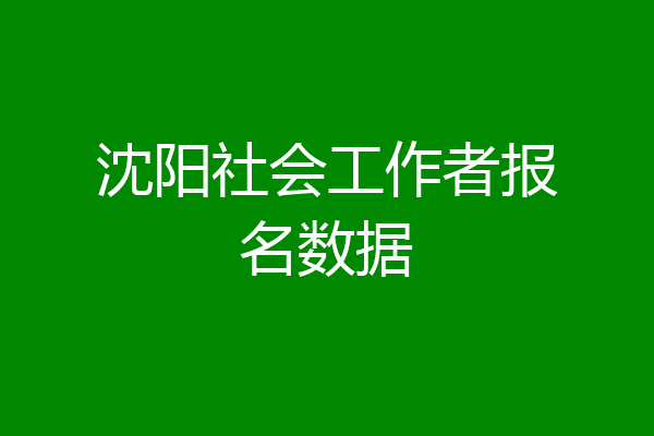 沈阳社会工作者报名数据
