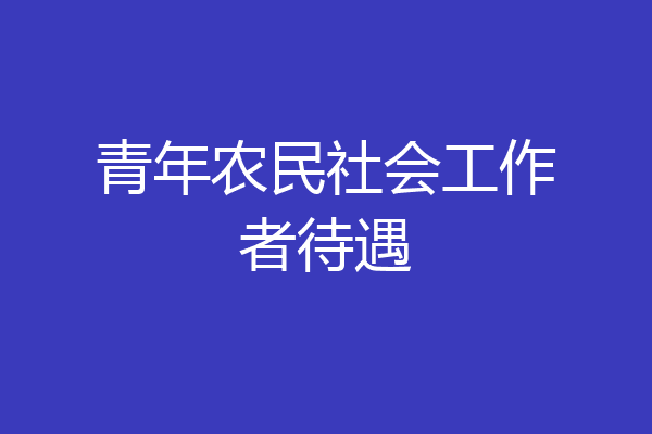 青年农民社会工作者待遇