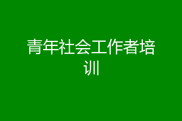 青年社会工作者培训
