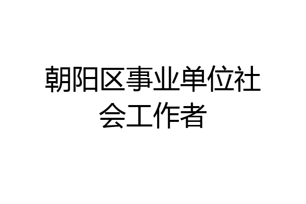 朝阳区事业单位社会工作者