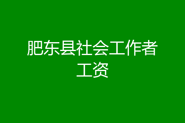 肥东县社会工作者工资