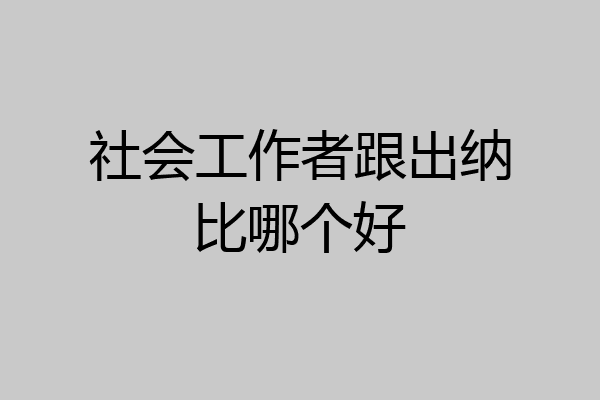 社会工作者跟出纳比哪个好