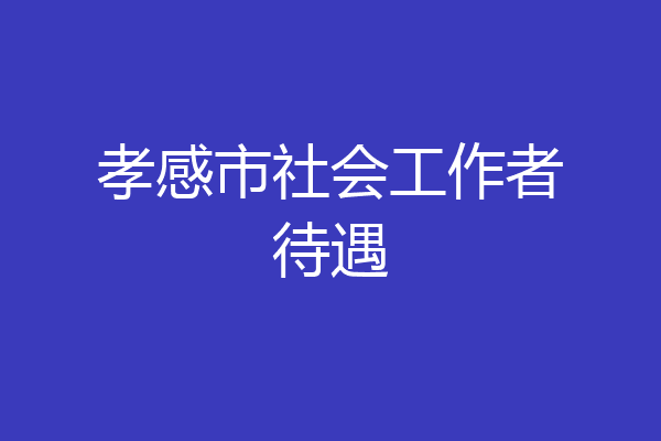 孝感市社会工作者待遇