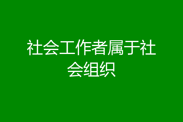 社会工作者属于社会组织