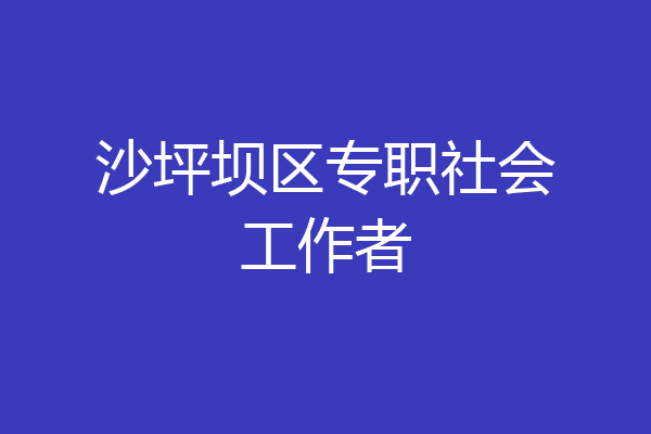 沙坪坝区专职社会工作者