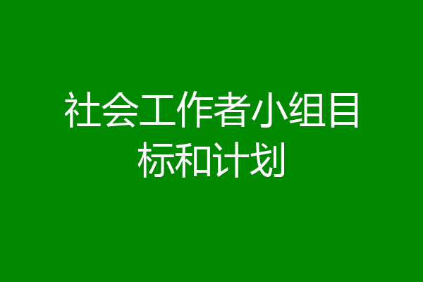 社会工作者小组目标和计划