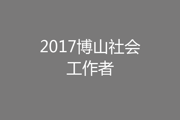 2017博山社会工作者