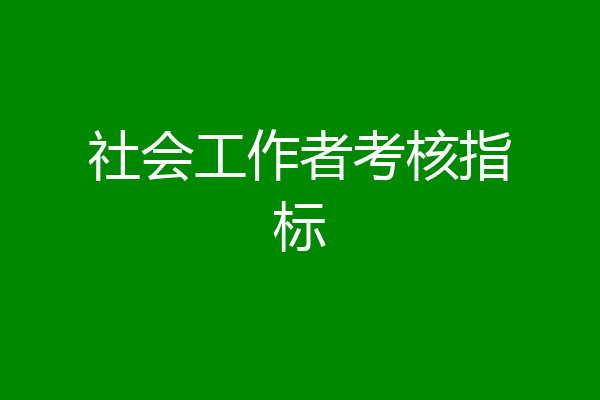 社会工作者考核指标