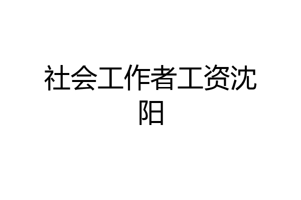 社会工作者工资沈阳