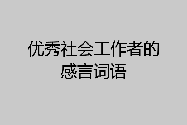 优秀社会工作者的感言词语
