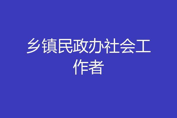 乡镇民政办社会工作者