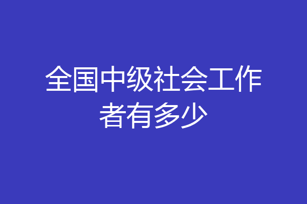 全国中级社会工作者有多少