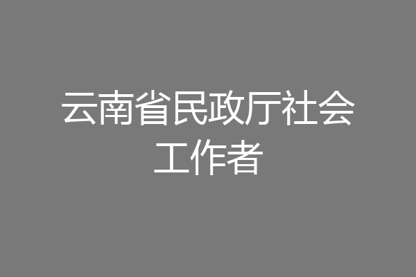 云南省民政厅社会工作者