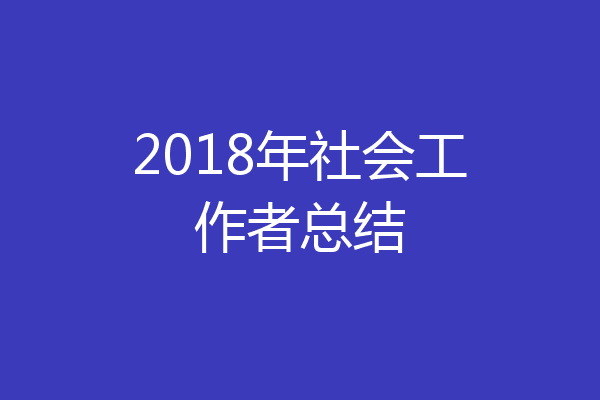 2018年社会工作者总结