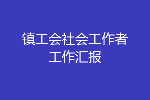 镇工会社会工作者工作汇报