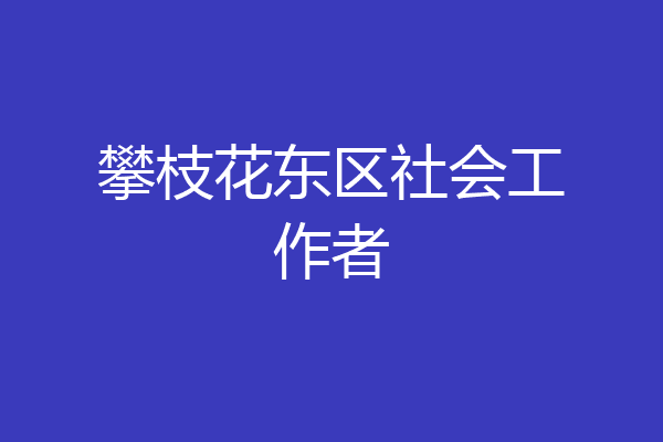 攀枝花东区社会工作者