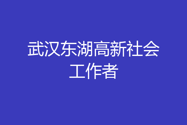 武汉东湖高新社会工作者